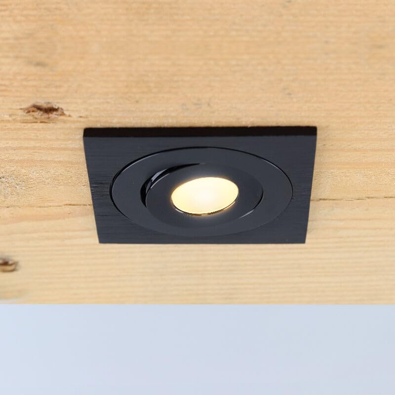 Single Olucia Rona spotlight installed in a wooden veranda ceiling