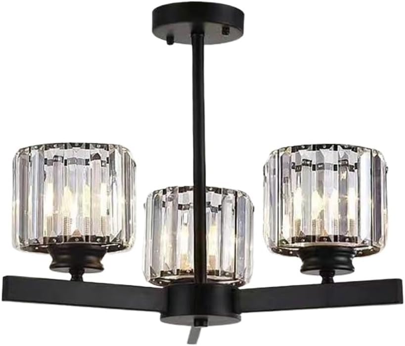 Pendentif suspendu cristal et lustre en métal avec hauteur réglable