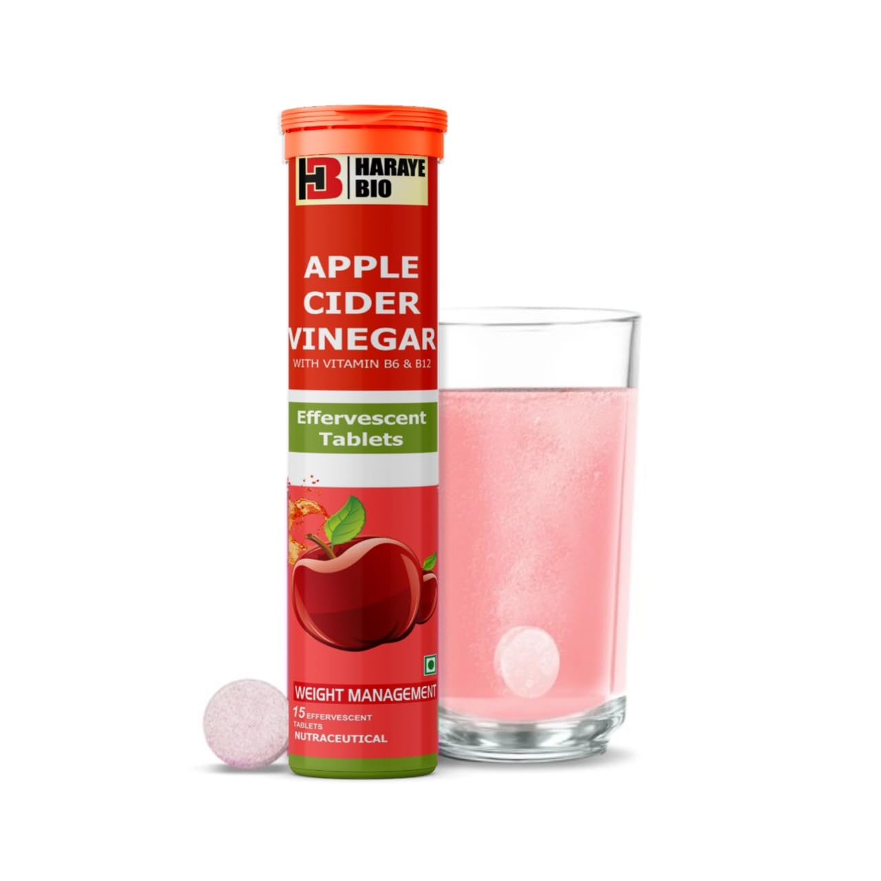 Harayebio Apple Cider Vinegar Effervescent Tablets with Vitamin B6 & B12 for Weight Management, (15 Tablets) (B0DDTCMTXG) Amazon Price History, Amazon Price Tracker