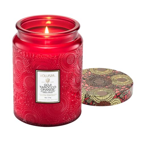 Voluspa Goji Tarocco Orange Large Scented Candle Jar 18 Oz 100 Hr Burn