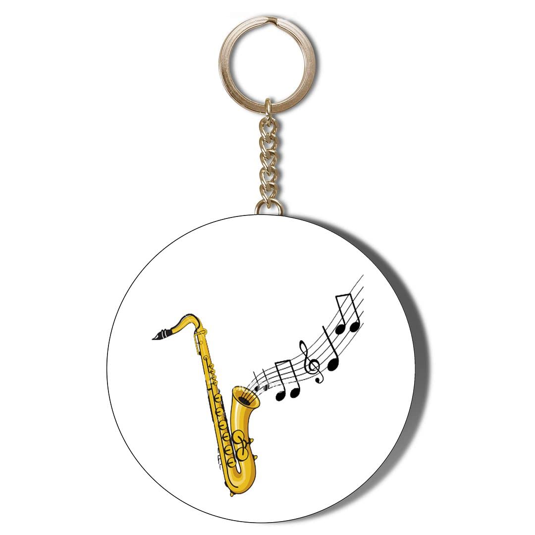 Gift Insanity SAXOPHONE WHITE 55mm KEYRING BOTTLE OPENER
