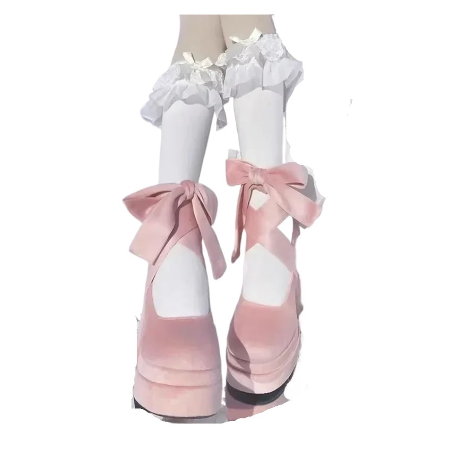 Chaussure Mariage Femme rose à talons épais pour danser jusqu'au bout de la nuit