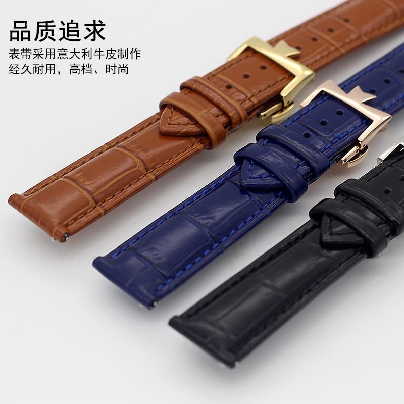 Correas de reloj de cuero de vaca de doble cara de 19/20/22mm para Vacheron VC, correa de reloj Constantin para hombres y mujeres, pulseras de cuero de vaca