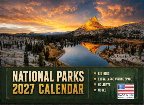 National Parks Big Grid Calendar 2027 Monthly Wall 12 Month
