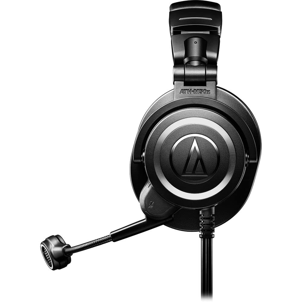 Audio-Technica ATH-M50xSTS-USB StreamSet Headset with USB Connector with Headphone Stand & Goby Labs Headphone Cleaner w/Cloth