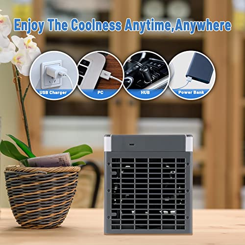 Ar-condicionado portátil, ventilador de refrigeração 4 em 1 multifuncional atualizado com 3 velocida