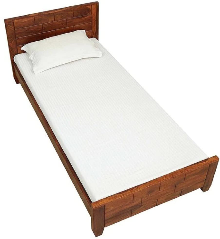 Image of AADITYA WOODS Solid Sheesham Wood Single Bed Cot Without Storage | Single Size Bed for Bedroom | Multipurpose Use Bed- Honey Teak 10
