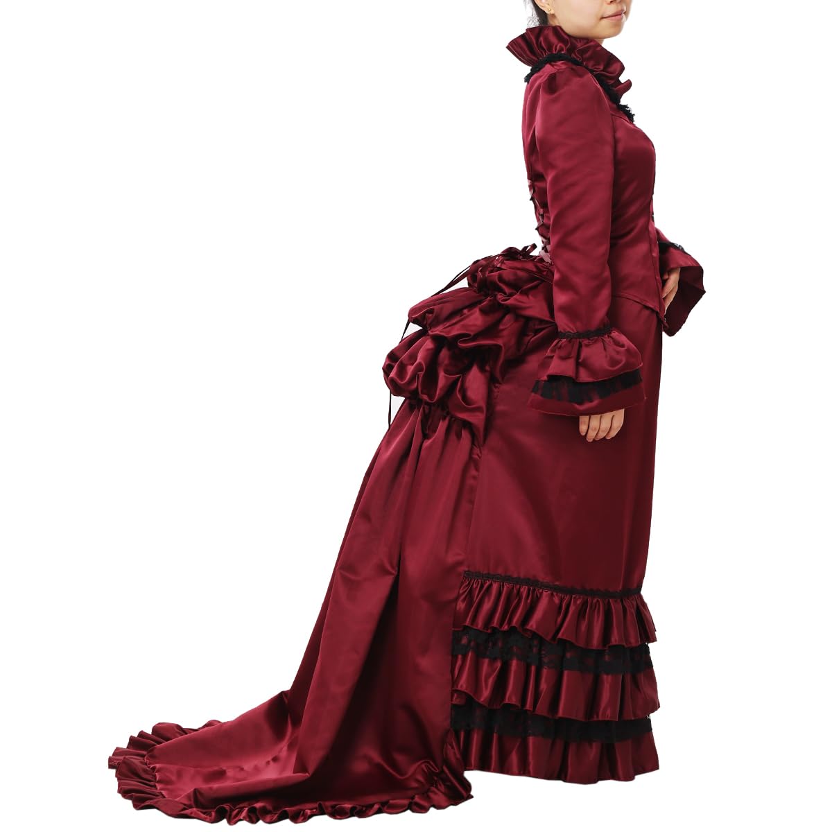 COSDREAMER Womens Medieval dress Renaissance Dress Victorian Edwardian costume Gothic Dress(red L) — image 1