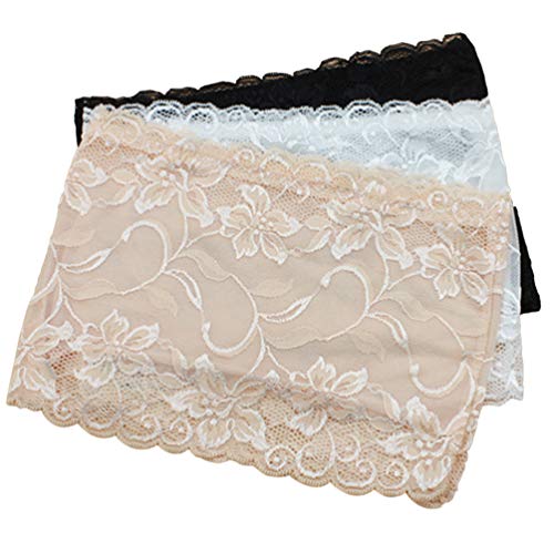 GALPADA 3 peças sutiã bandeau top de renda tomara que caia sutiã de renda floral top de renda sutiã