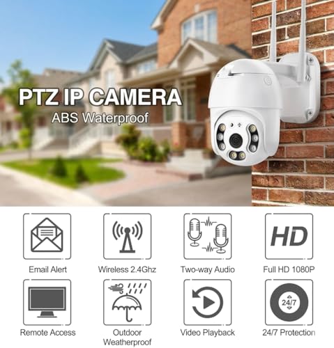 Image of DDLC 5MP WiFi Outdoor PTZ Security Camera | 360 View | Full HD | Color Night Vision | 1080P | Motion Detection | Two Way Audio | Wireless CCTV Camera for Home with Mobile App V380 Pro (PTZ)