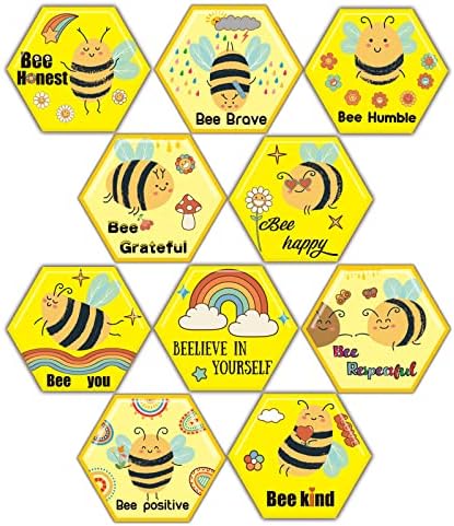 Bee Refrigerator Magnets, Inspirational Locker Magnets, Bee Decor for Home Kitchen Locker Classroom Whiteboard, Motivational Gifts for Daughter Girls