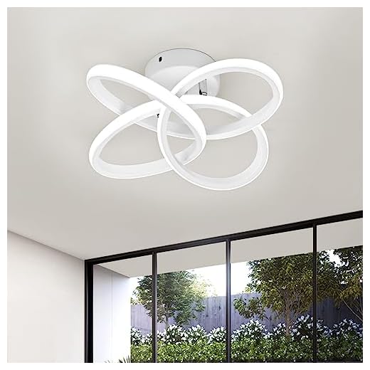 Plafoniera LED,Lampada da Soffitto Moderna 36W 3900lm, Plafoniere Design Fiore,Lampadario acrilico bianca per Soggiorno Cucina Bagno Camera da Letto Corridoio,Luce Bianco Freddo 6000K,Diametro 31cm