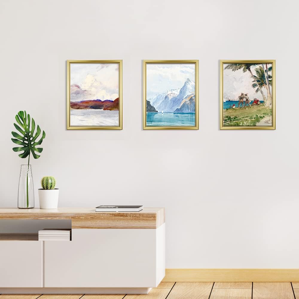 LaVie Home 8x10 Picture Frames (12 Pack, Gold) Simple Designed Photo Frames for Wall Mount Display, Set of 12 Classic Collection