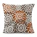 Pomarańczowe i szare i brązowe daliie bambusowe poszewki na poduszki poszewki na poduszki jedwabne poszewki na poduszki solidne modne zwierzę na parapetówkę 40 cm x 40 cm
