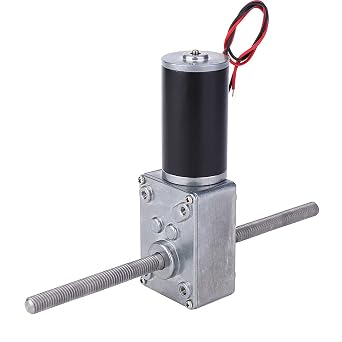 Worm Gear Motor M8 Double Right Hand Thread Dual Shaft, Reduction 200, Quiet Operation, Steel Gears - Low Noise, High Precision, Easy Installation for Home Use