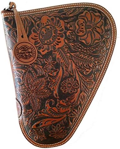 TLT Floral Genuine Leather Nocona Handgun Case. –Small, Brown