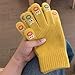 Psdndeww Thicken Thermal Gloves Thick Stylish Knit Lovely Thermal Lining Winter Warm Full Finger Fashionable Winter Accessori