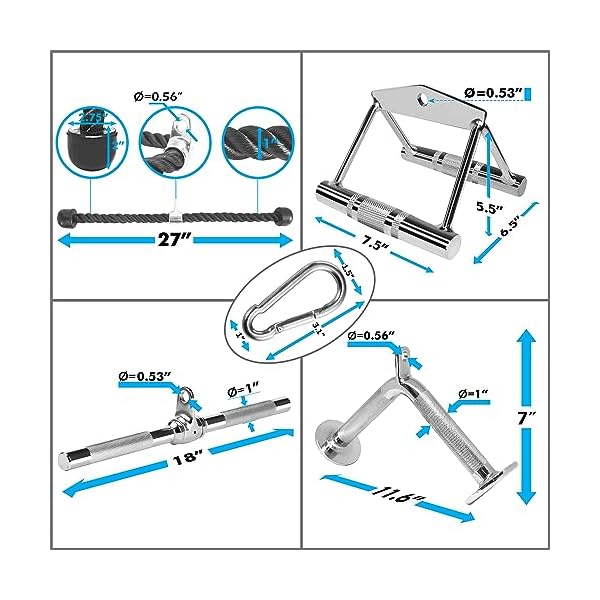 A2ZCARE Cable Machine Accessories for Weight Lifting, LAT Pull Down Attachment, Cable Attachments for Gym 2 A2ZCARE Cable Machine Accessories for Weight Lifting, LAT Pull Down Attachment, Cable Attachments for Gym - Image 2