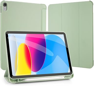 Compatible iPad 4/5 Pen Case Protective Cover Tablet Pro 11 Leather Case for Teens iPad Protective Case 12.9 Soft Case with pen case iPad 10 Generation 2022, Green
