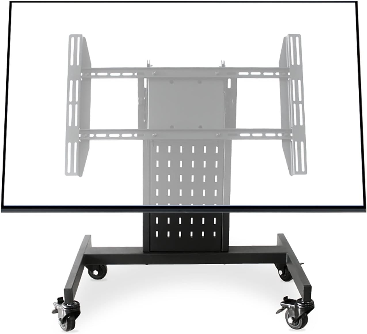 Height Adjustable Mobile Cart for 52 75" Flat Screen/Curved TVs Holds Up to 85kg/187lbs Floor Trolley Stand with Wheels Adjustable Height and Weight Capacity Easy Maneuverability a