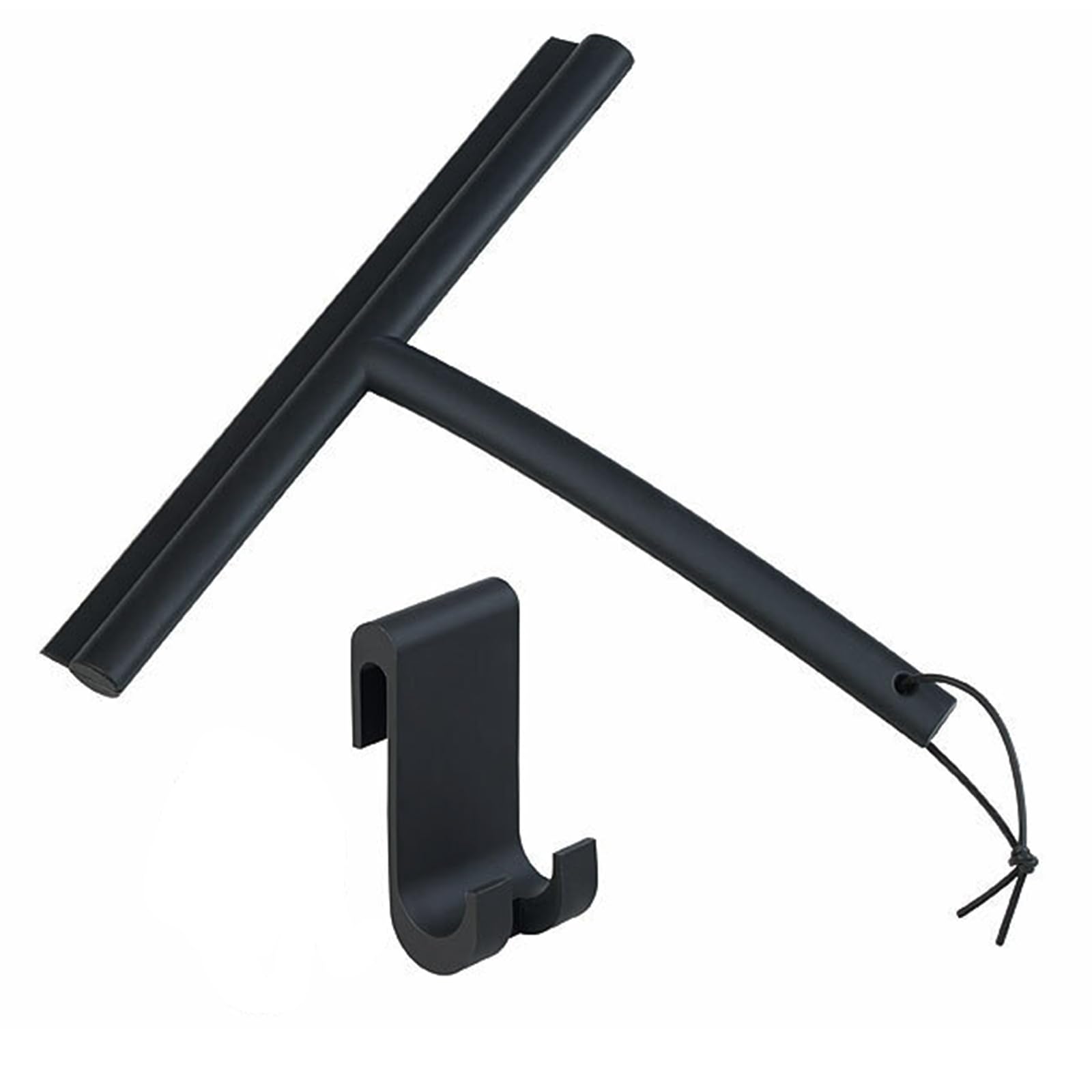 Mannicix Black Shower Squeegee, Silicone Blade, Metal Handle, Glass Shower Cleaner