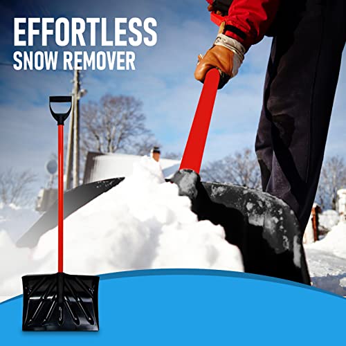 True Temper 36 Inch Snow Shovel - D Grip With Long Handle-Heavy Duty Snow Shovel-Ergonomic Snow Shovel - Snow Shovel For Driveway-Snow Pusher-Available With Premium Quality Centaurus Az Gloves #TOP5