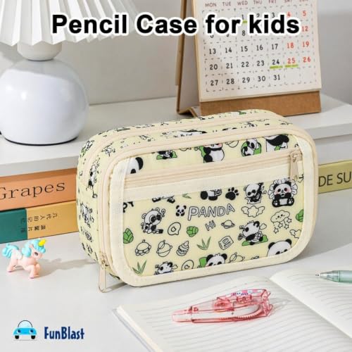 Image of FunBlast Pencil Pouch for Girls- Kawaii Pencil Pouch, Aesthetic Pencil Case Organizer, Large Capacity Stationary Organizer Case, Multipurpose Zipper Pouch for Kids & Adults (Panda)