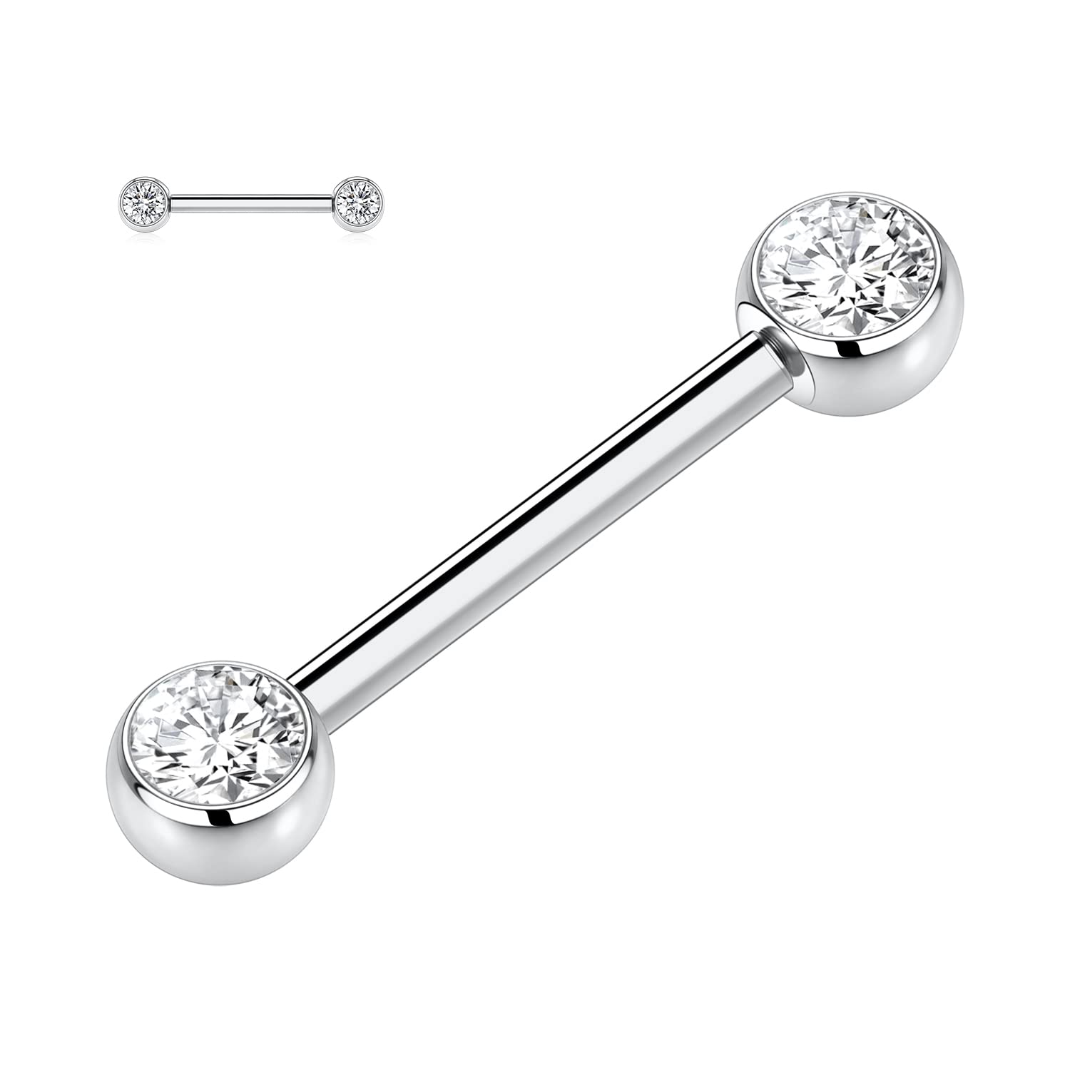 AROWRO 14G - Anello per capezzolo, in titanio G23, 12 mm, 18 mm