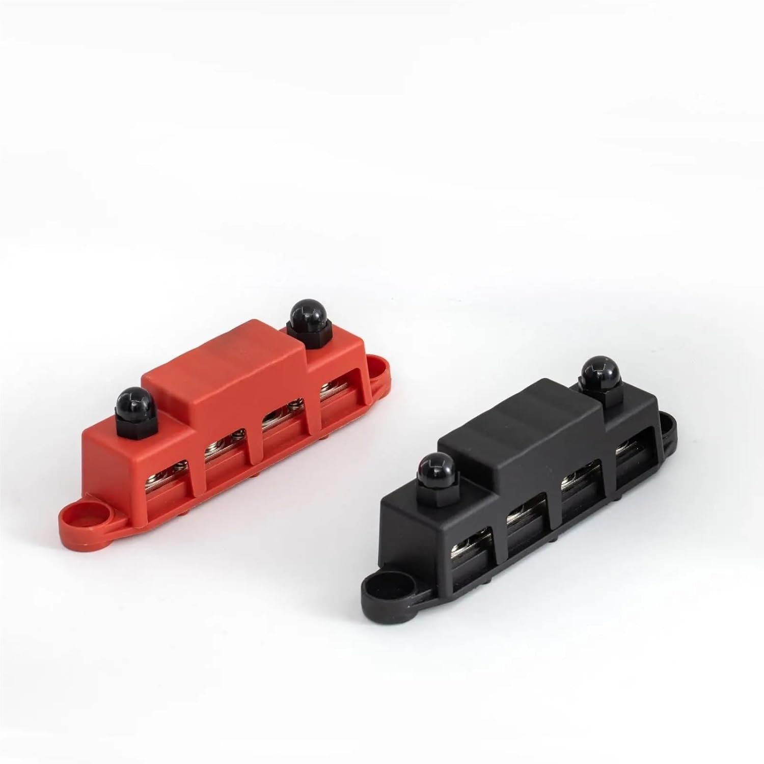 12V Power Distribution Block Bus Bar Terminal Block with Cover M8 M10 High Current Terminal Studs for Truck Boat Car Camper RV Be Applicable(M10 Red Black)