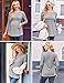 Ekouaer Maternity Clothes 3 Packs Long Sleeve Shirts Pleated Tunic Casual Pregnancy Tops Black/Green/Light Grey M