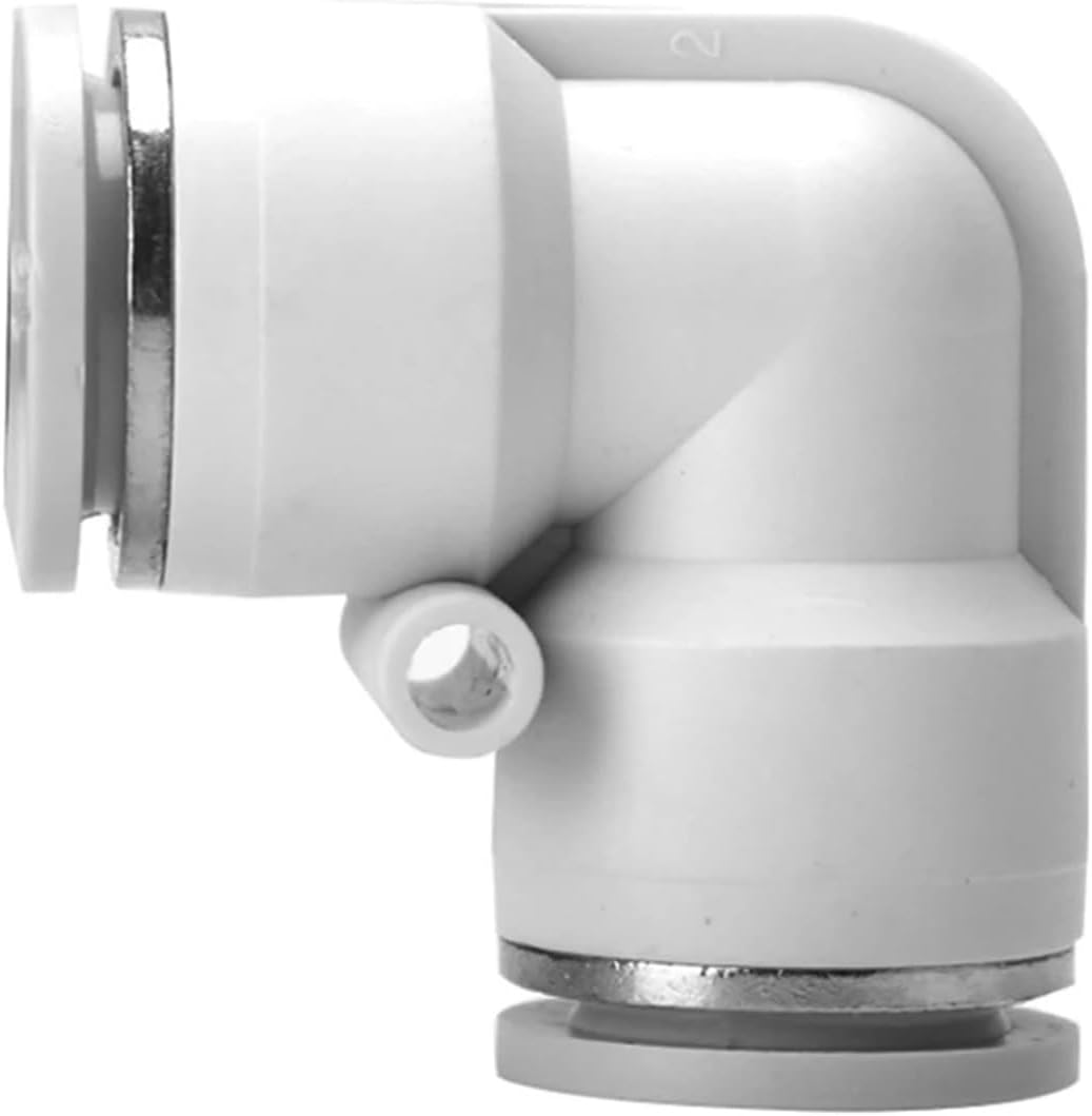 1pc PV Pneumatic Quick Coupling Air Compressor Pipe Air Pipe PU Hose 4mm 6mm 8mm 10mm 12mm 14mm 16mm White Plastic L-type(PV-16)