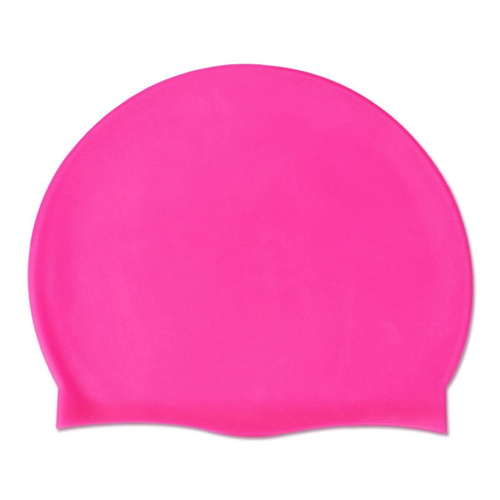 Badekappe aus Silikon, wasserdicht, für Erwachsene, Herren, Damen, Gehörschutz, Langhaar, Sonnenschutz, einfarbig, für Schwimmbad, Wassersport, 5 Stück