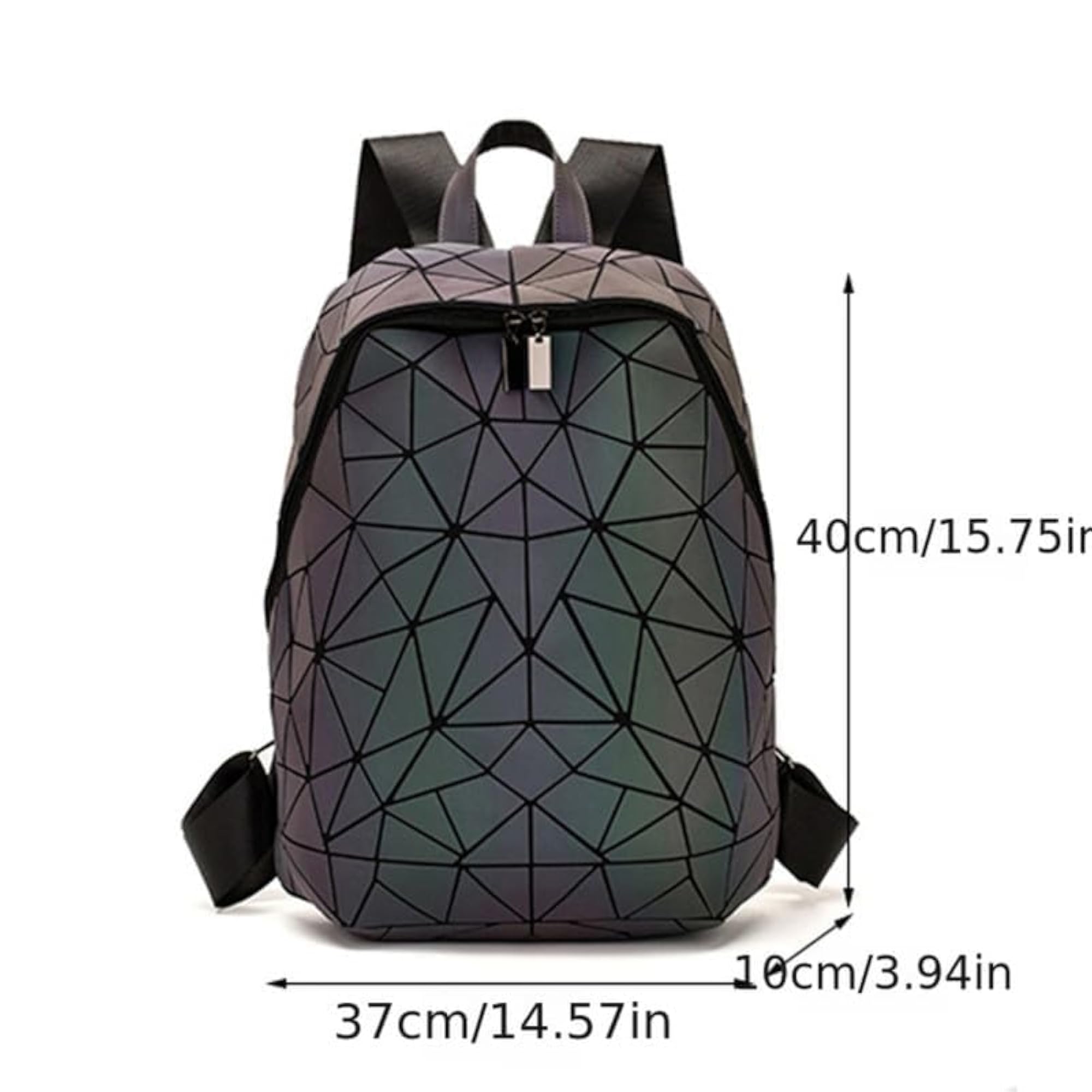 Geometric Holographic Luminous Backpack for Girls
