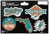 Rico Industries NFL Football Miami Dolphins 5-PC Sticker Sheet