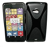 X-Rubber Style - Silikon TPU Handy Cover Hülle Schale Kappe in Schwarz - für Microsoft Lumia 535