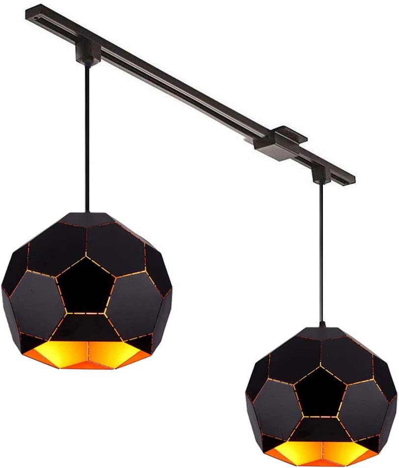 Kiven H Track Lighting Pendant Fixture,1-Light 11" Geometric Dome Pendant-Black