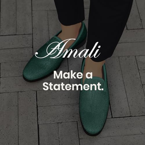 Image of Amali Men's Embellished Velvet Tuxedo Loafers, Smoking Slippers | Velvet slip-on smoking slippers with embellished upper for tuxedos, weddings and formal occasions