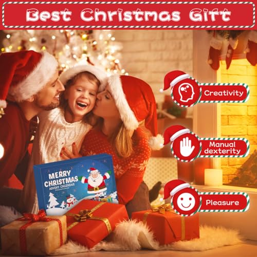 Calendrier de l'avent Enfant 2024, 24pcs Calendrier de l'avent Casse Tete, Compte à Rebours de Noël Casse-tête Puzzles en Métal Plastique, Petits Jouet Éducatif Calendrier Avent pour Enfants Adultes – Image 6