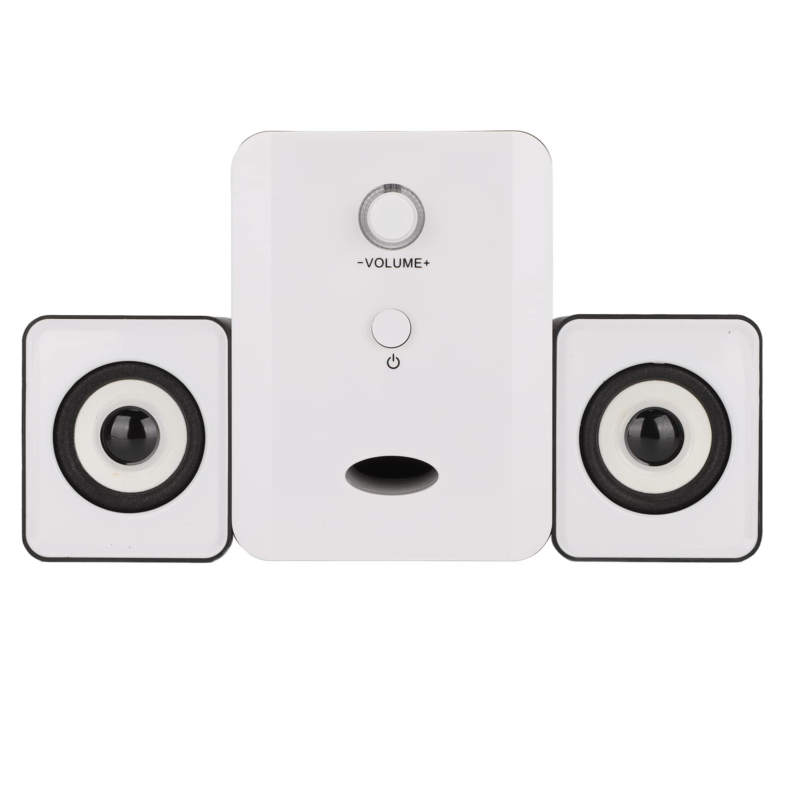 Altavoces de Escritorio alimentados por USB con subwoofer Calidad de Sonido Diseño Compacto Alta compatibilidad para PC Laptop Tablet ABS Negro 2.1 Canales (Versión Deslumbrante en Blanco y