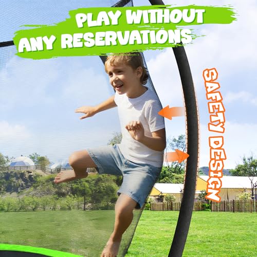 Image of JELENS Trampoline 8FT 10FT 12FT 14FT 15FT 16FT, Recreational Trampolines with Enclosure Net, Outdoor Anti-Rust Trampolines for Kids and Adults, ASTM Approved