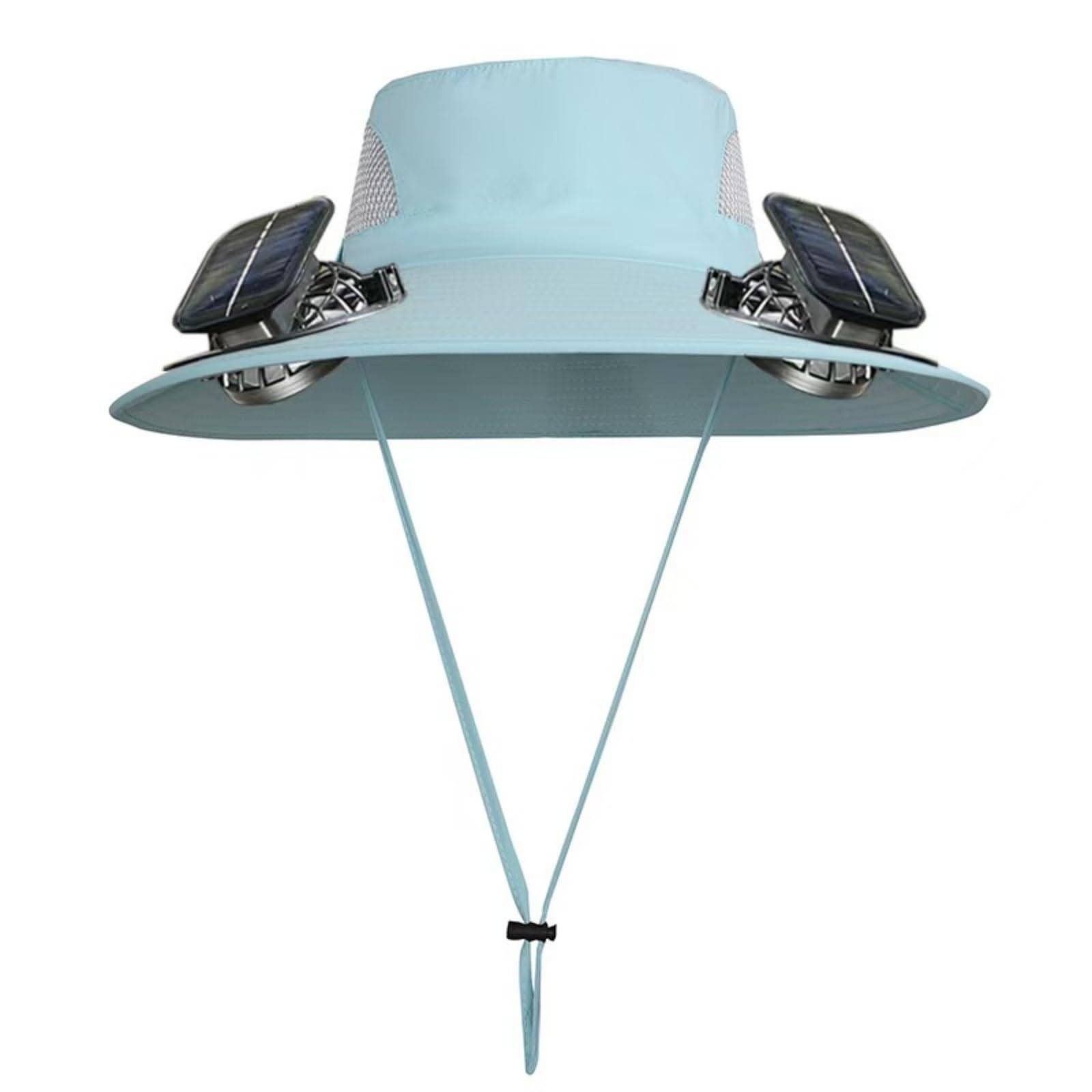 Lshnrd Wide Brim Solar Fan Outdoor Fishing Hat,Waterproof Hat with Two Solar Fan for Men/Women,Solar Fan Hat UPF50+