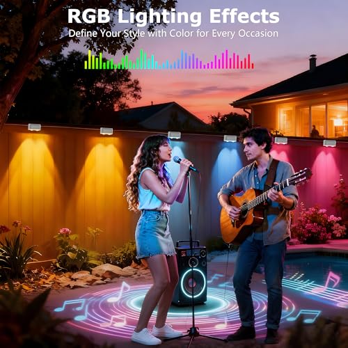 KIALUSH Outdoor Deck Lights, 24 Lights Smart Fence Lights Compatible with Alexa & Google Home, IP65 LED Patio Deck Lighting with Remote, Fence Lighting Music Sync for Patio Yard Garden(157.2ft) by KIALUSH - Image 5