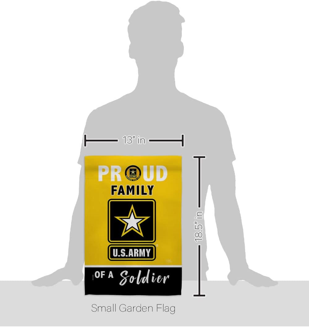 Breeze Decor Proud Family Soldier Garden Flag Armed Forces United State American Military Veteran Retire Official House Decoration Banner Small Yard Gift Double-Sided, Made in USA, Yellow/Black