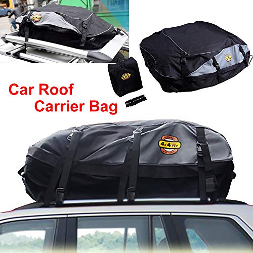 HZGrille Bolsa de Techo de AutomóVil, Hecho de Tela Oxford Impermeable 600D, Cofre Techo Coche para Cualquier Furgoneta o SUV del Coche,Large