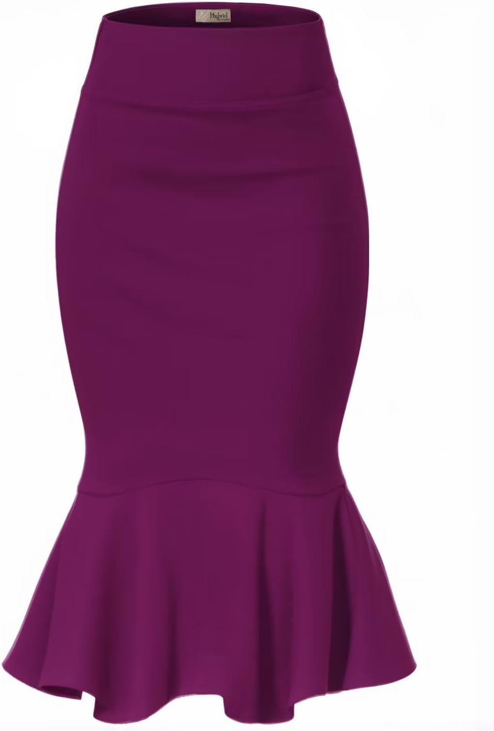 HyBrid & Company Womens Premium Nylon Ponte Stretch Office Fishtail Pencil Skirt High Waist Made in The USA Below Knee - Image 5