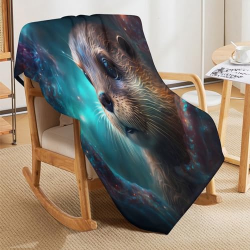 Flannel légère super douce imprimé loutre, le plaid idéal à offrir - 7