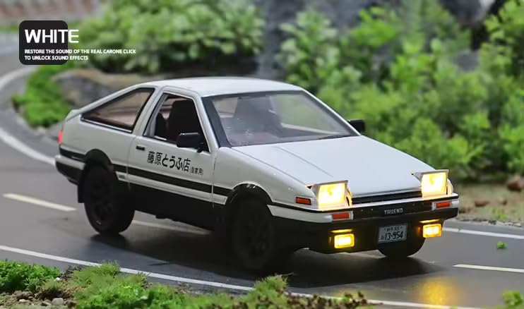 Image of Exclusive Alloy Metal Pull Back Die-Cast Car Diecast Metal Pullback Toy Car with Openable 6 Doors,Light Music Boys Gifts Toys (1:32 AE86-Multicolor)
