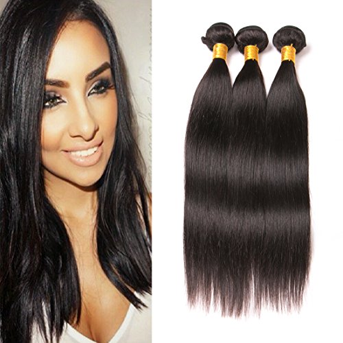 Daiweier Brazilian Hair Straight Weave 3 Bundles Natural Color Long Straight Hair 24 26 28 Silky Virgin Human Hair Sew In Extensions 8A 300g