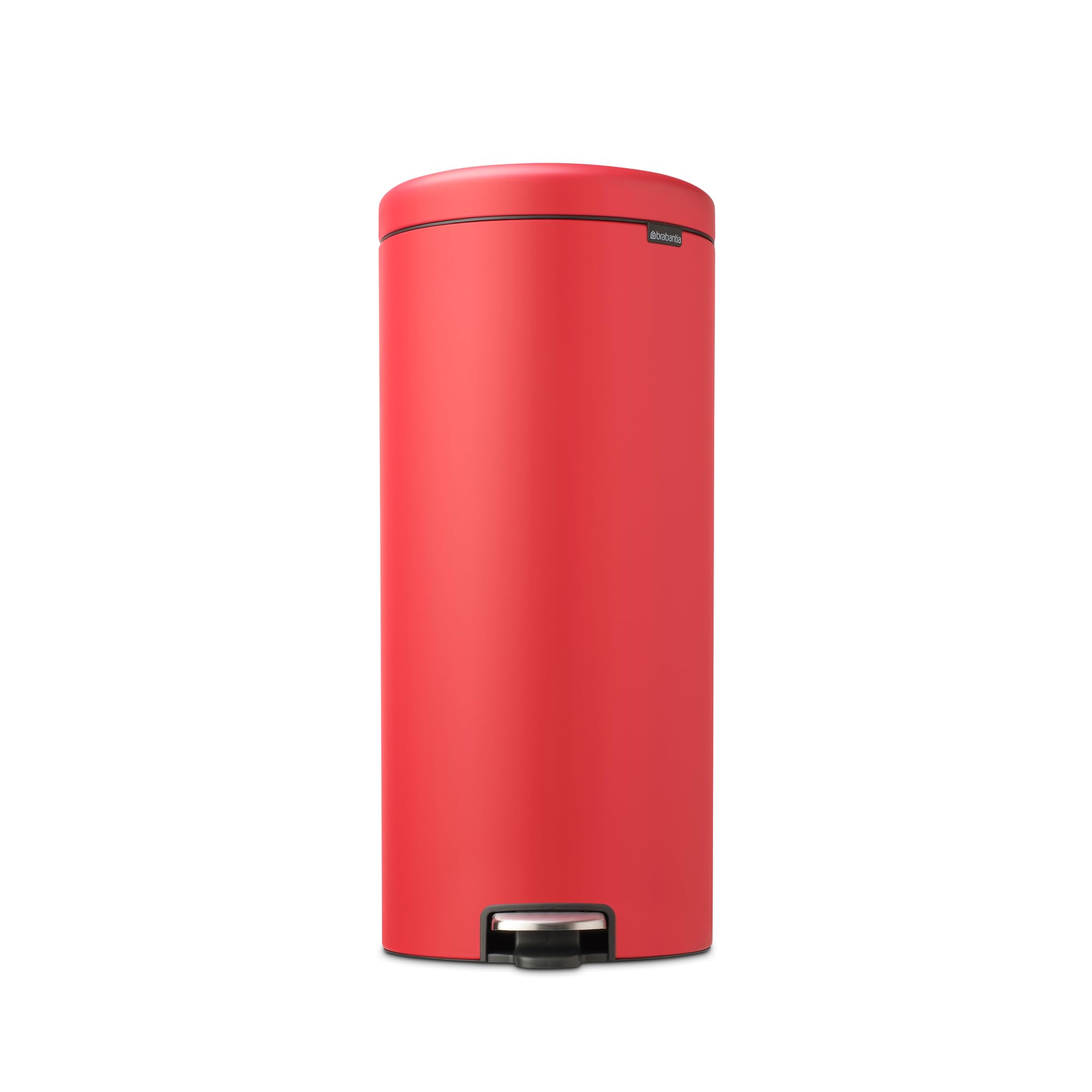 Brabantia New Icon Step Trash Can (8 Gal/Mineral Red) Soft Closing Kitchen Garbage/Recycling Can with Removable Bucket