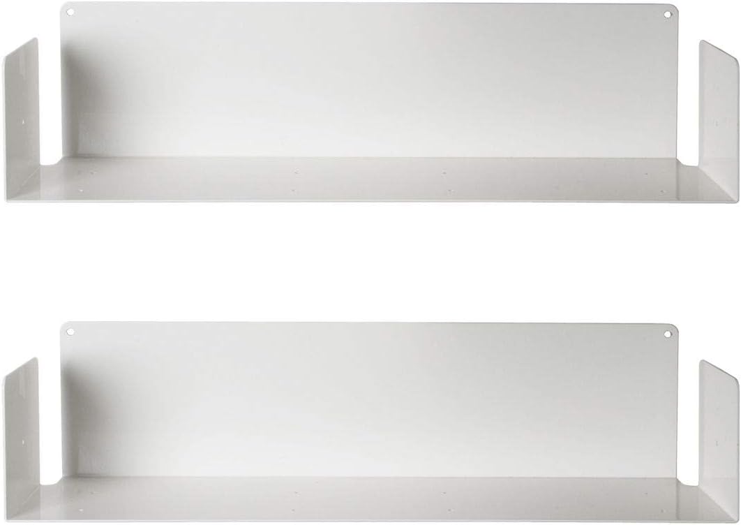 TEEbooks - WALL SHELF - Set of 2 - STEEL - WHITE - 60x15x15cm